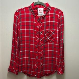 Red Plaid Women's Top